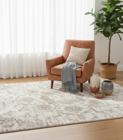 Alfombra Cadence Vintage estilo suroeste color crema (SIN IMAGEN NI VÍDEO)