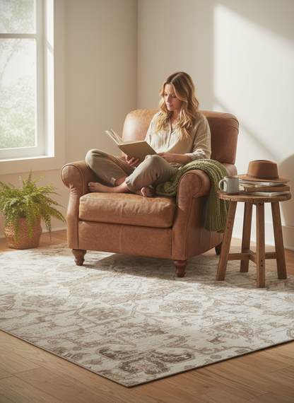 Alfombra Cadence Vintage estilo suroeste color crema (SIN IMAGEN NI VÍDEO)