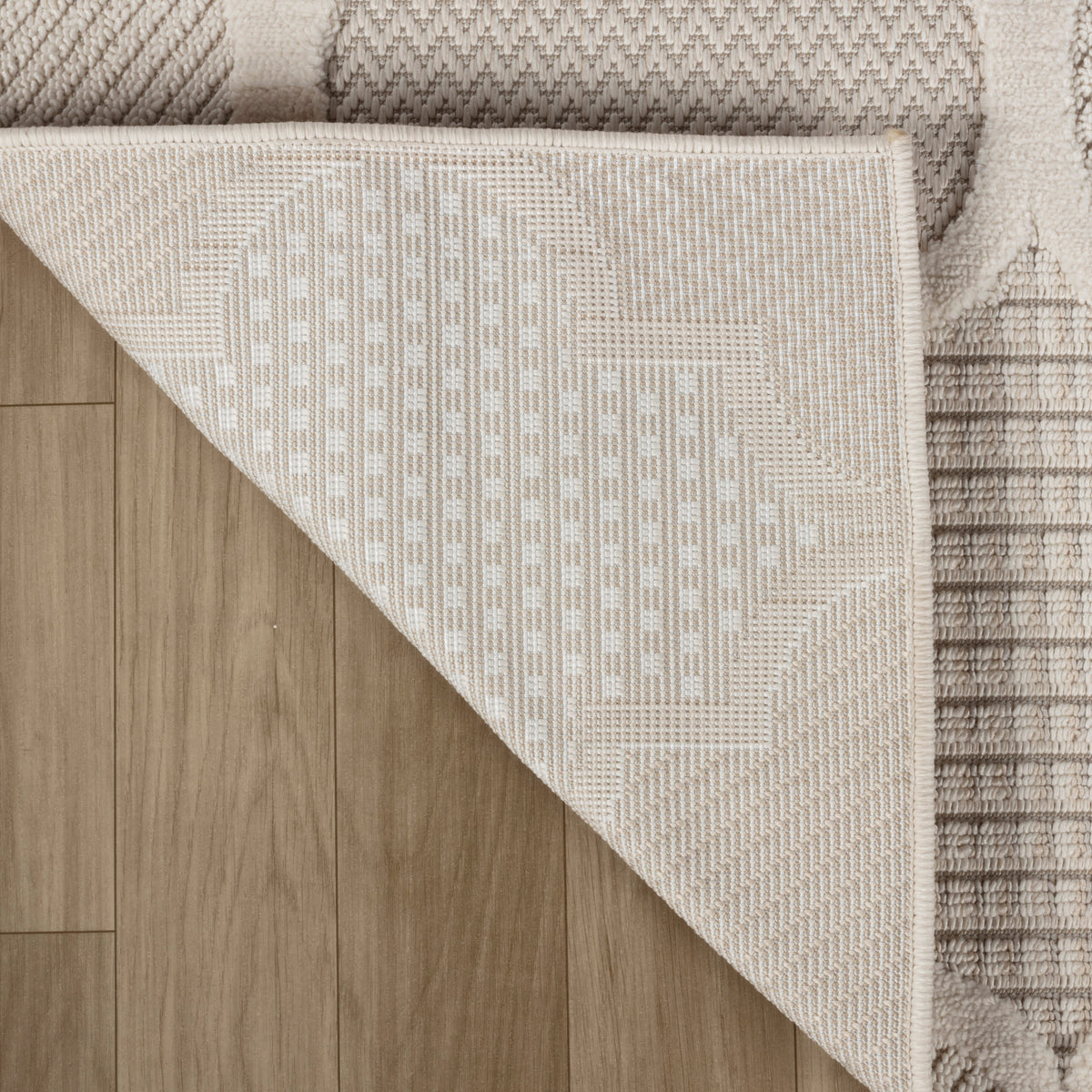 Elyra Trellis Contemporary Cream and Beige Indoor Rug