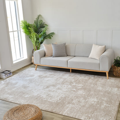 Tapis beige moderne abstrait Nomad