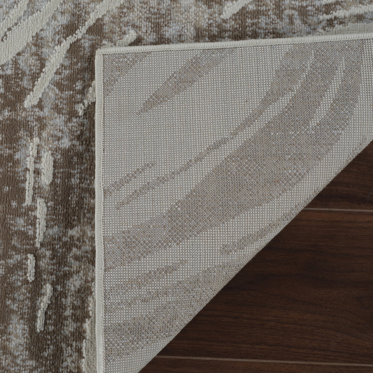 Tapis beige côtier abstrait Nomad