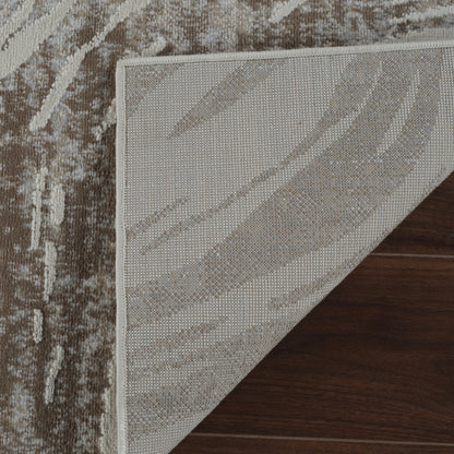 Tapis beige côtier abstrait Nomad