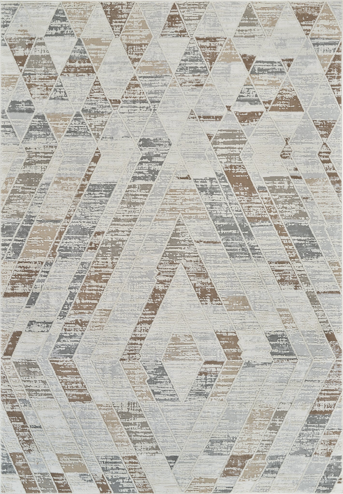 Biege Geometric Pattern Rug Ritu Geometric Modern Beige and Brown Indoor Rug