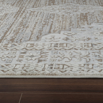 Tapis beige vieilli vintage Nomad