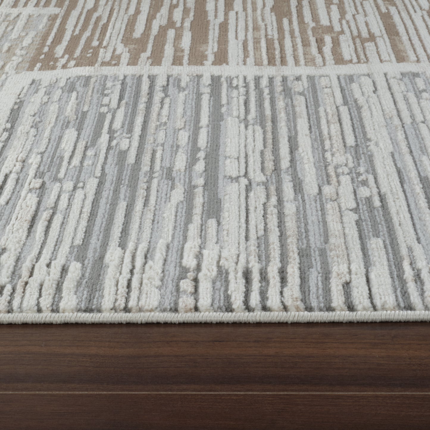 Tapis beige moderne abstrait Nomad
