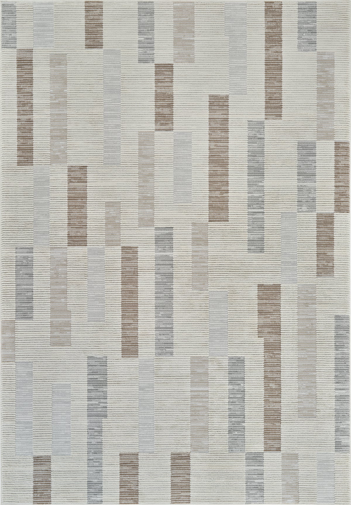 Tapis Rune abstrait contemporain beige et marron