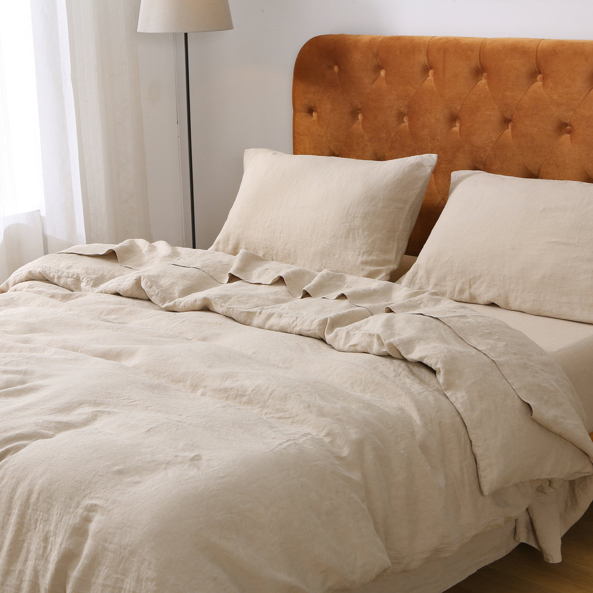 Fable French Linen Khaki Duvet Cover Set