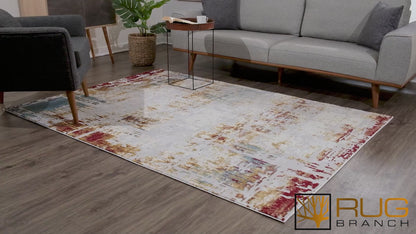 Tapis beige contemporain abstrait Vogue