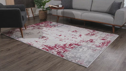 Tapis rouge contemporain abstrait Vogue