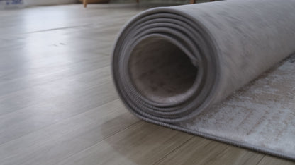 Tapis marron moderne abstrait Cadence