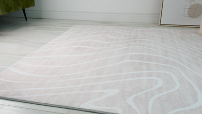 Tapis beige abstrait moderne Eclipse
