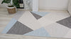 Luca Abstract Mid-Century Modern Blue and Grey Indoor Rug
