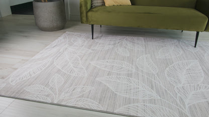 Tapis crème moderne floral Blossom