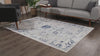 Naveen Floral Medallion Contemporary Navy Blue and Cream Indoor Rug
