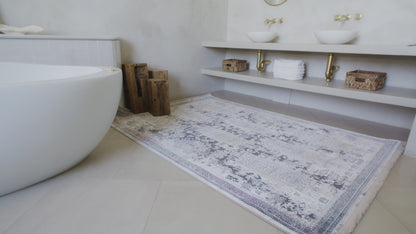 Tapis gris Boho du sud-ouest d'Amalfi