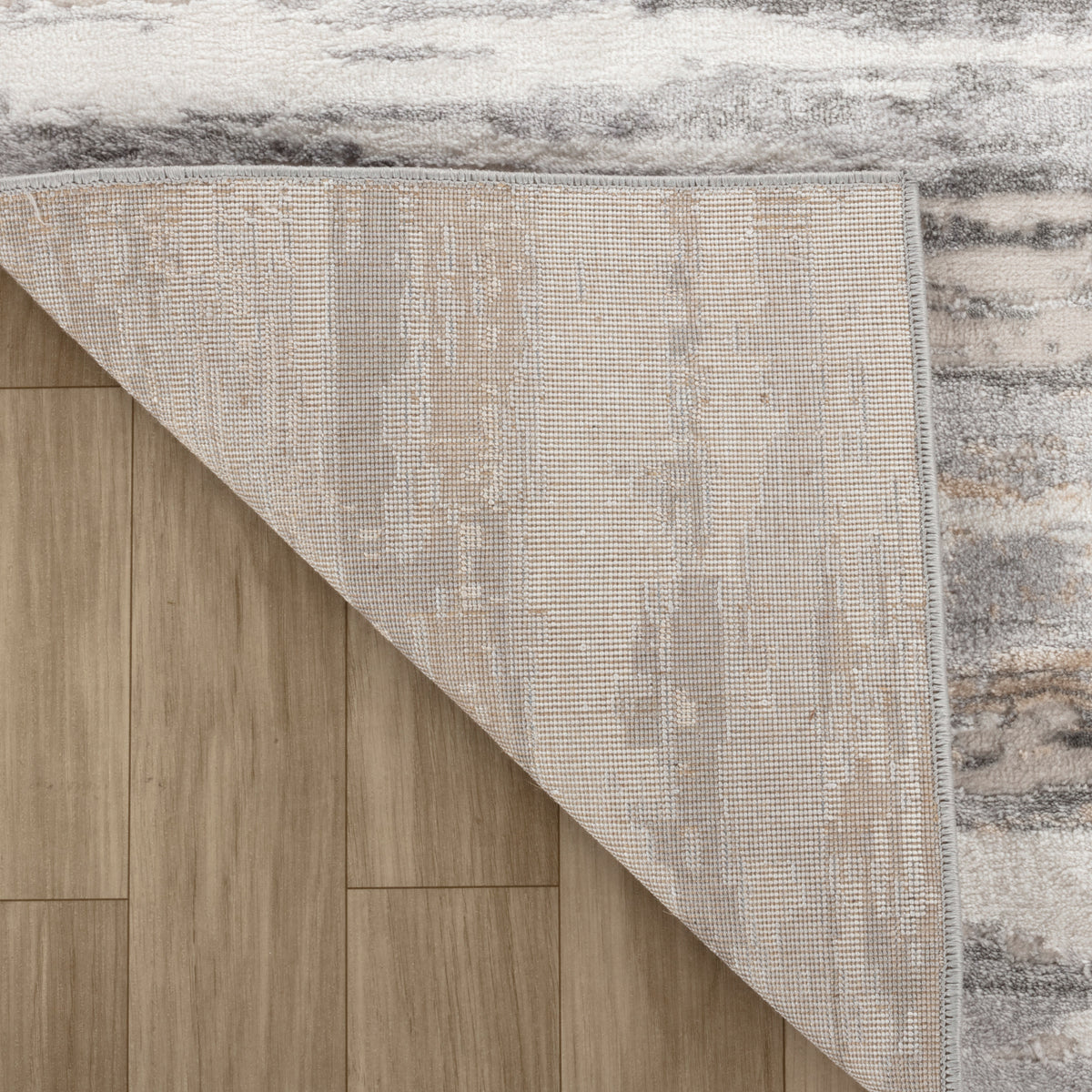 Esker Striped Contemporary Beige and Grey Indoor Rug