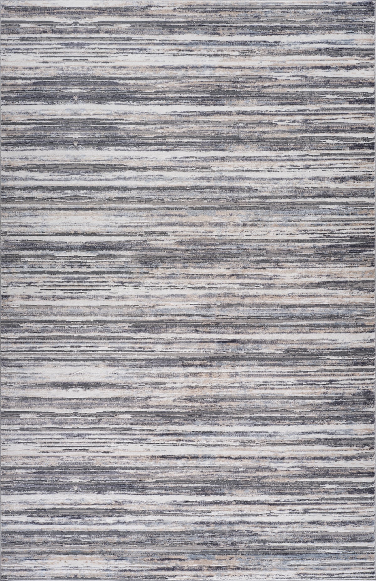 Esker Striped Contemporary Blue and Grey Indoor Rug