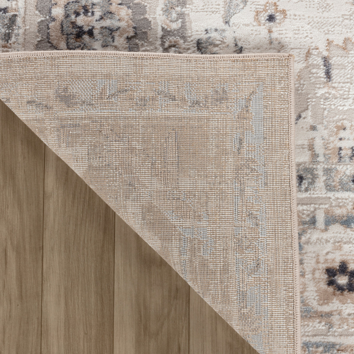 Wiam Distressed Medallion Traditional Beige and Ivory Indoor Rug