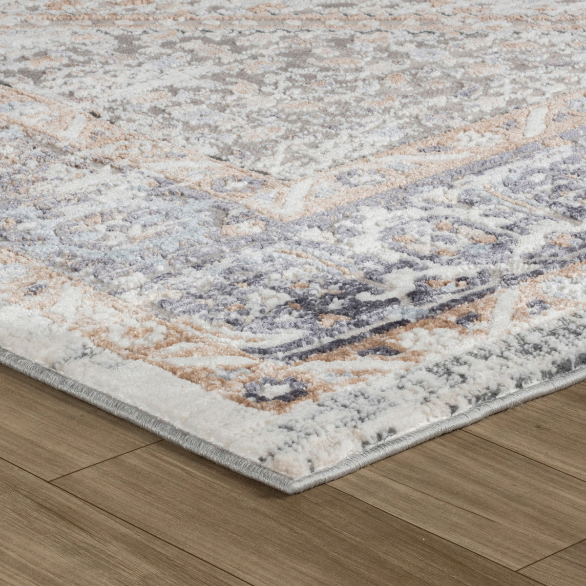 Naqsh Oriental Traditional Blue and Grey Indoor Rug