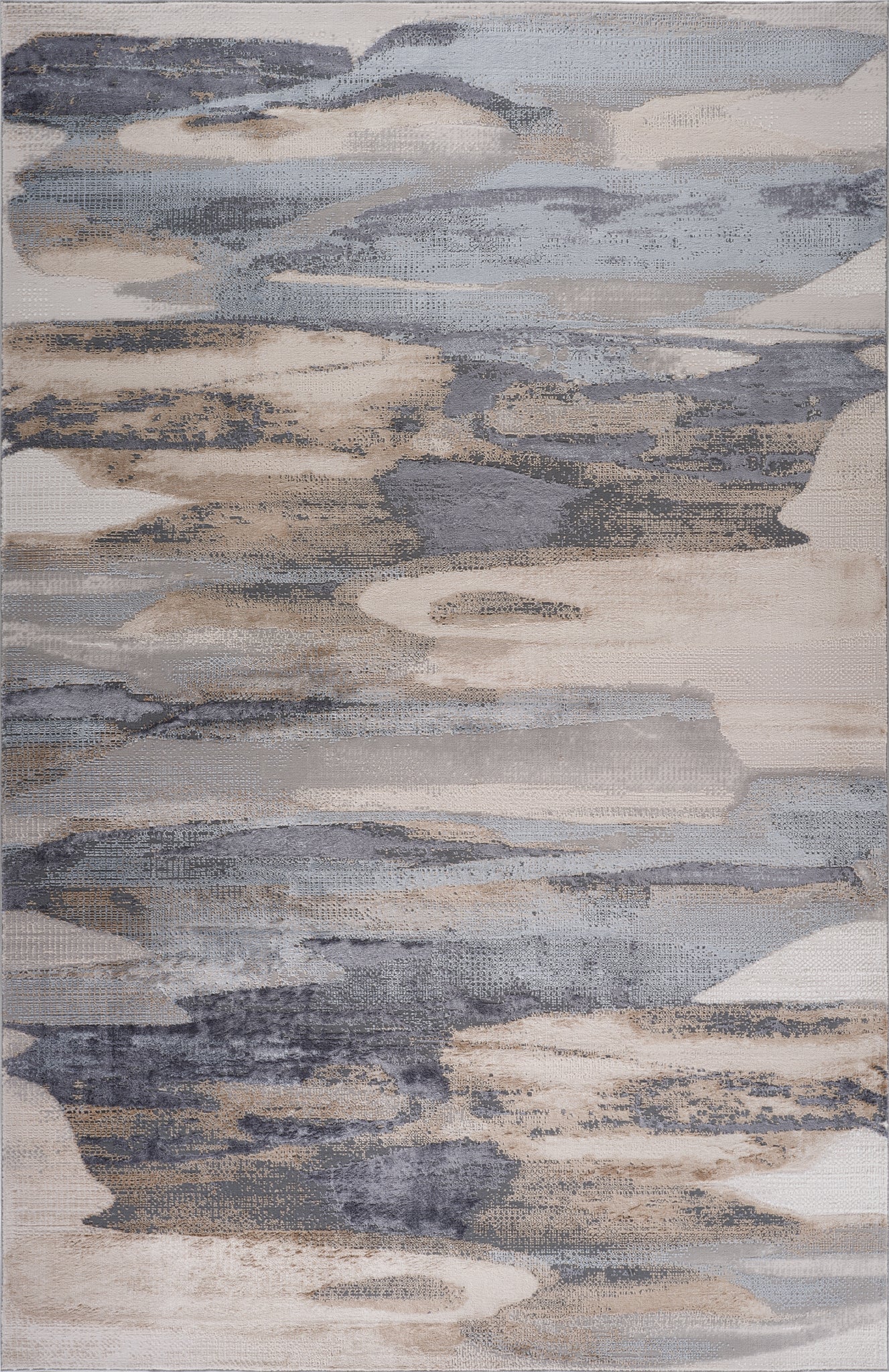 Aeris Abstract Contemporary Blue and Beige Indoor Rug