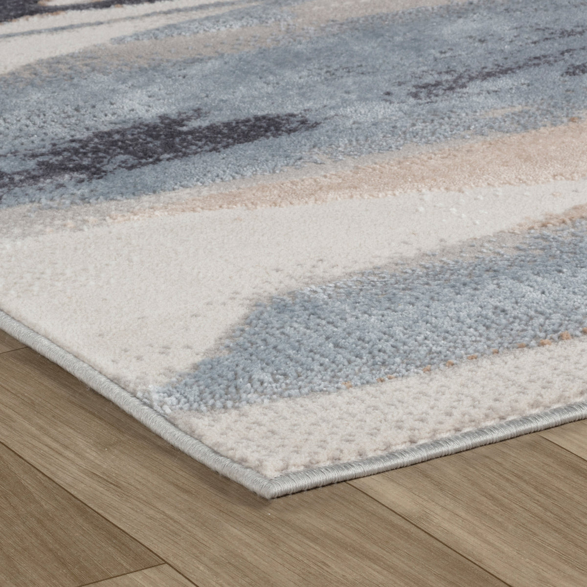 Aeris Abstract Contemporary Blue and Beige Indoor Rug