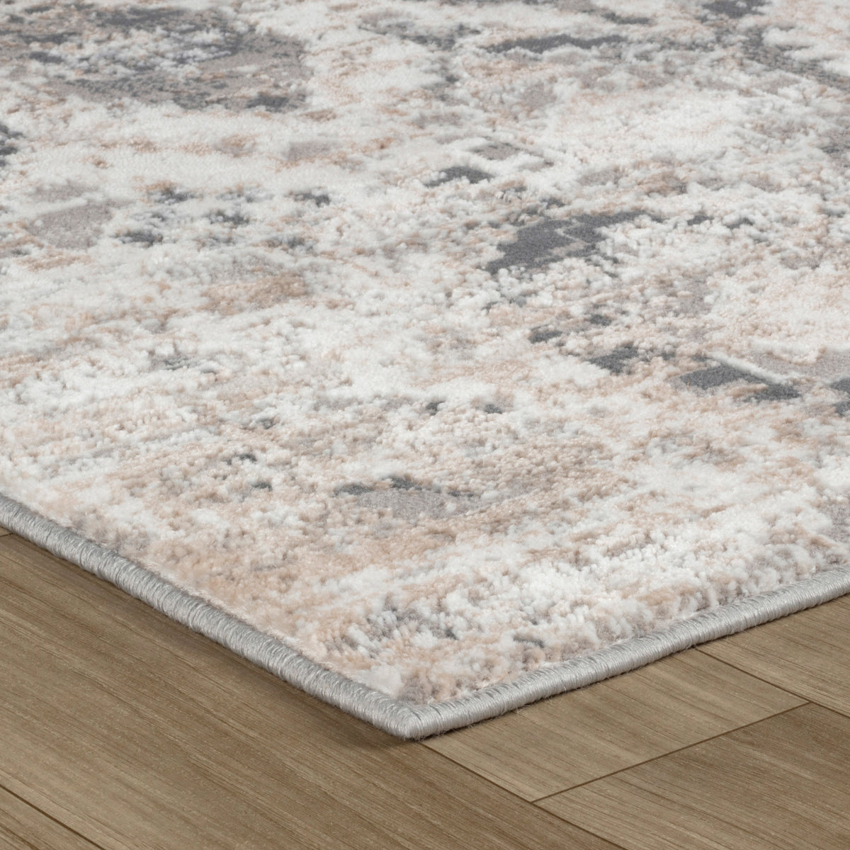 Widad Distressed Medallion Traditional Beige and Grey Indoor Rug
