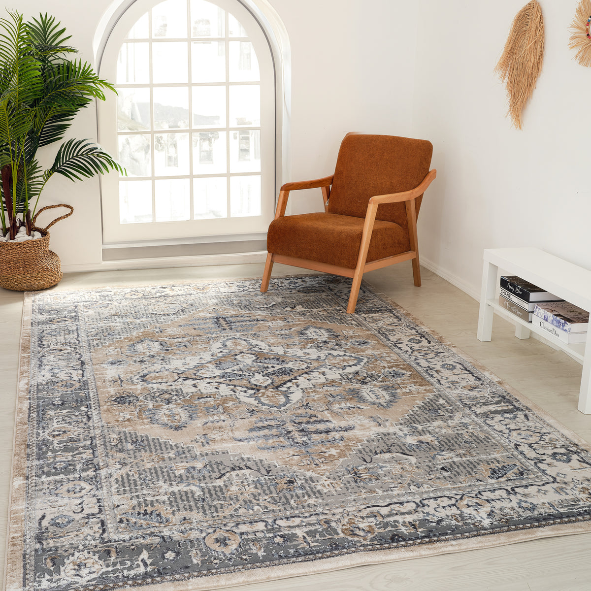 Tapis Oriental Vintage Atlas Marron