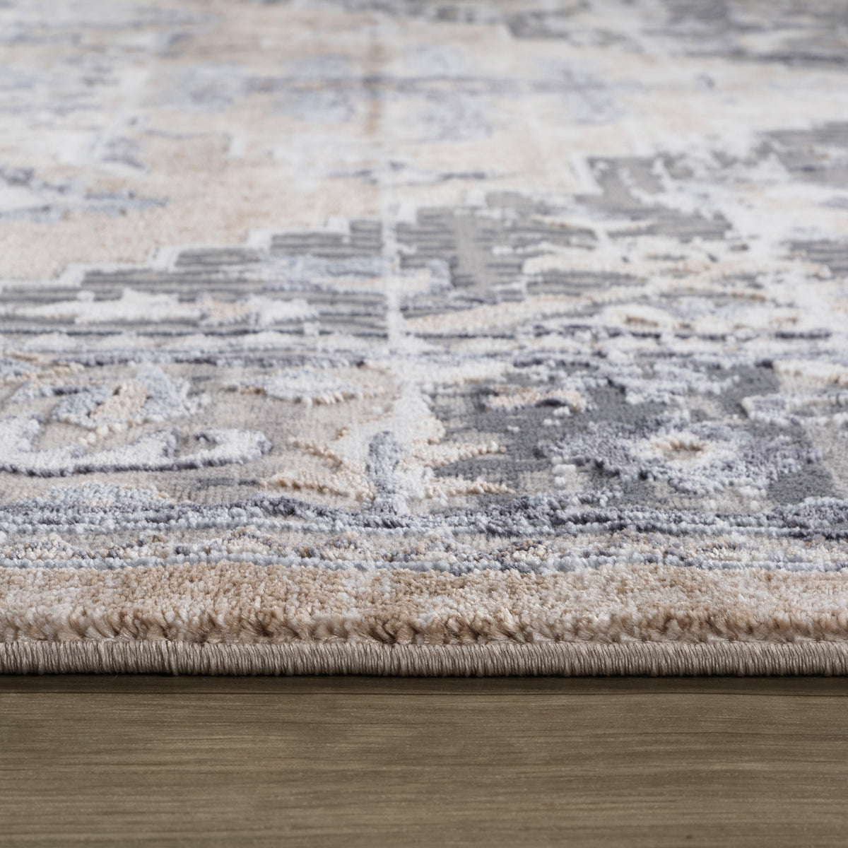 Aman Distressed Medallion Traditional Brown and Grey Indoor Rug