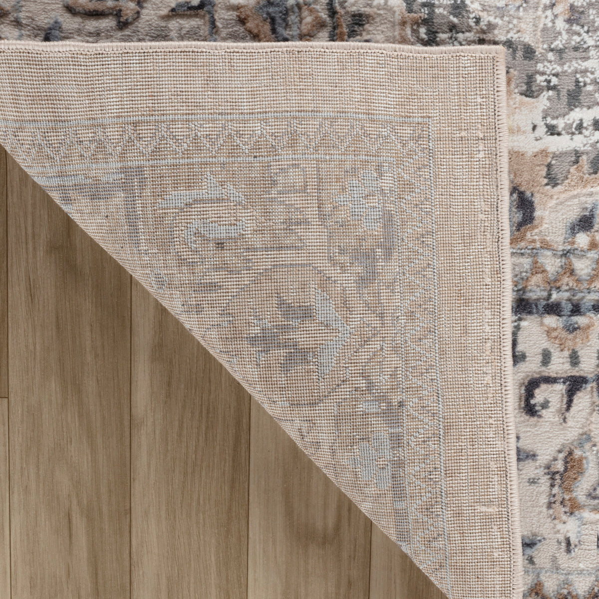 Aman Distressed Medallion Traditional Brown and Grey Indoor Rug