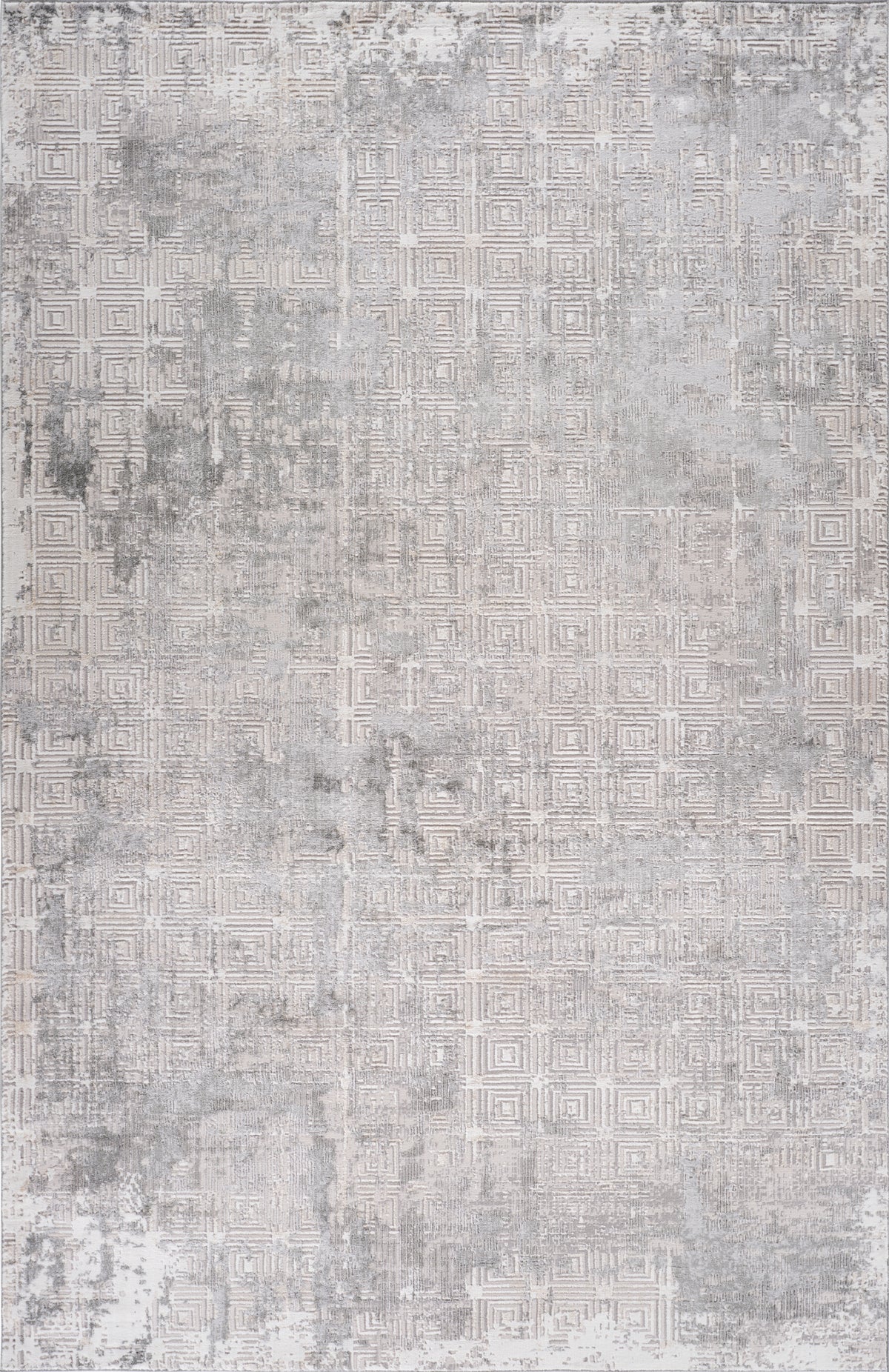 Tapis Nordvik texturé abstrait contemporain gris et beige