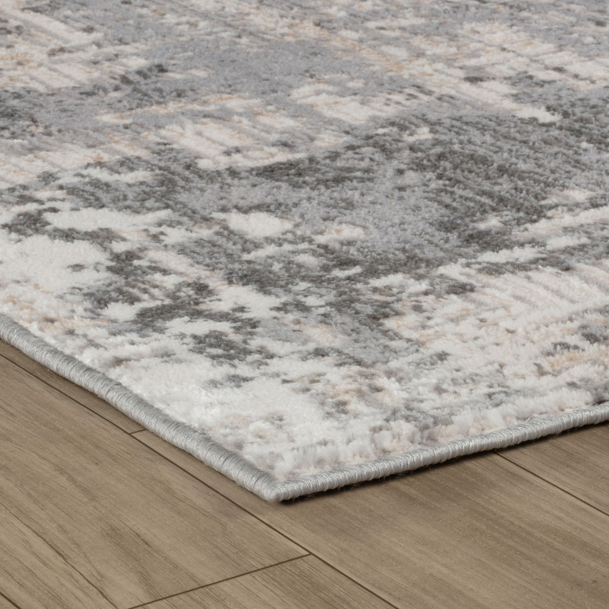 Nordvik Textured Abstract Contemporary Grey and Beige Indoor Rug