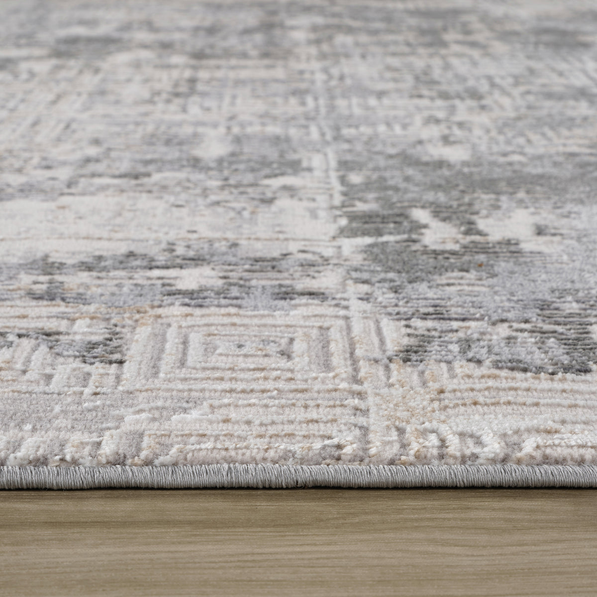 Nordvik Textured Abstract Contemporary Grey and Beige Indoor Rug