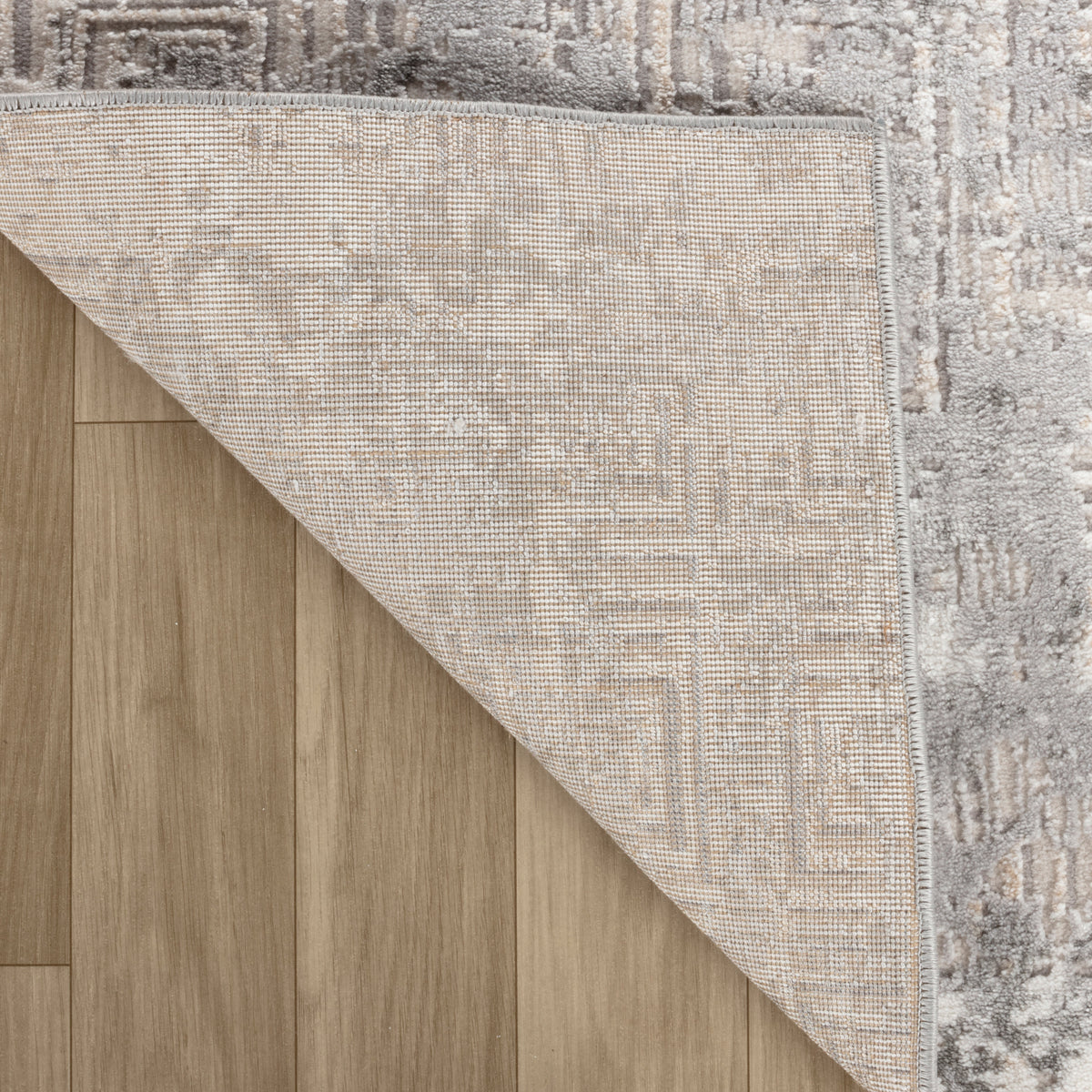 Nordvik Textured Abstract Contemporary Grey and Beige Indoor Rug