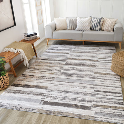 Tapis beige moderne abstrait Cadence
