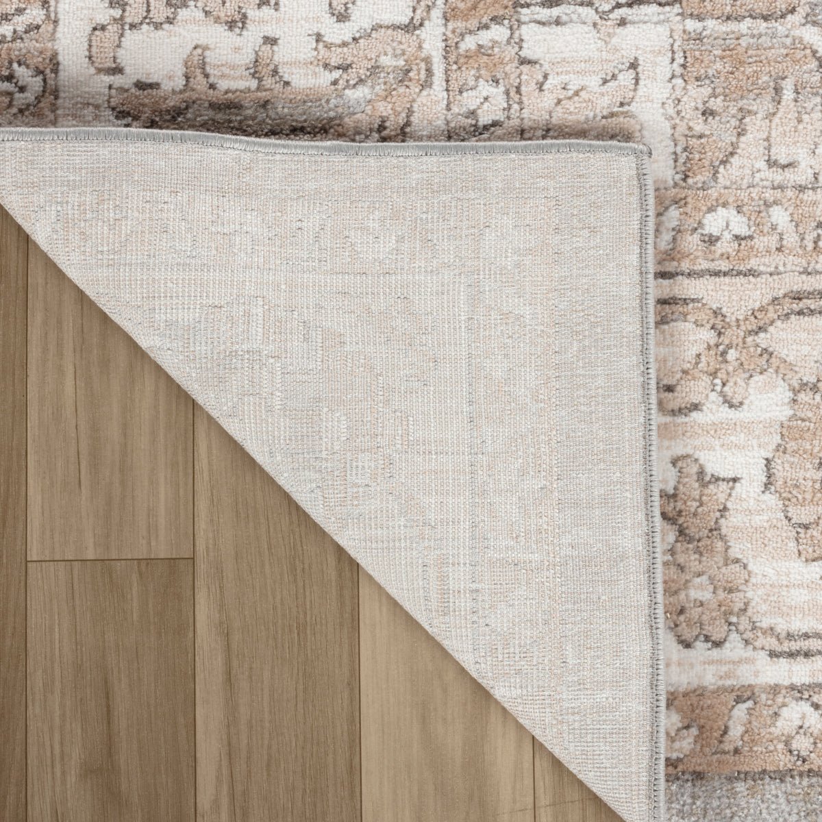 Ruba Floral Medallion Traditional Beige and Grey Indoor Rug