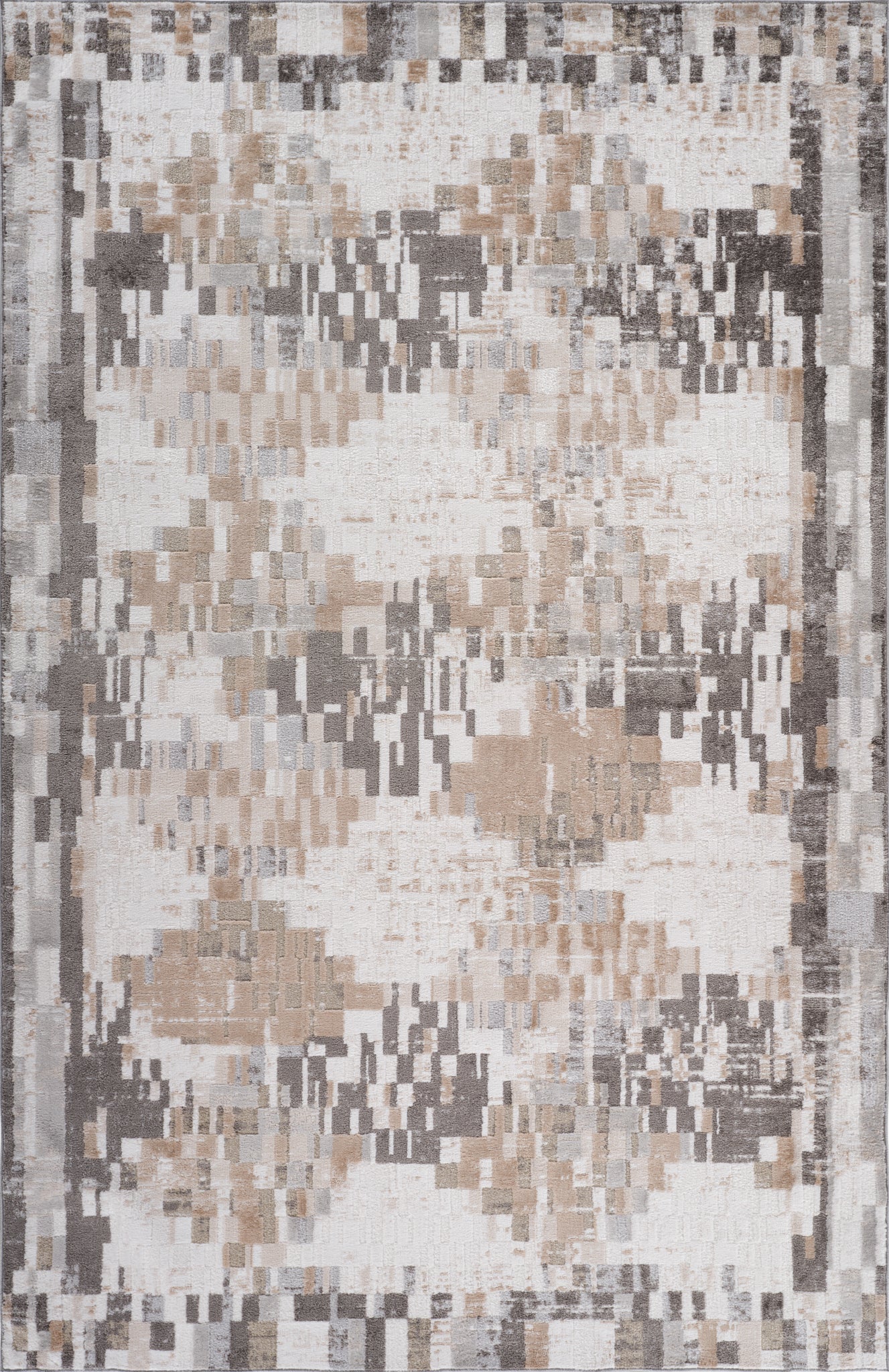 Ivoria Distressed Contemporary Cream Indoor Rug-1