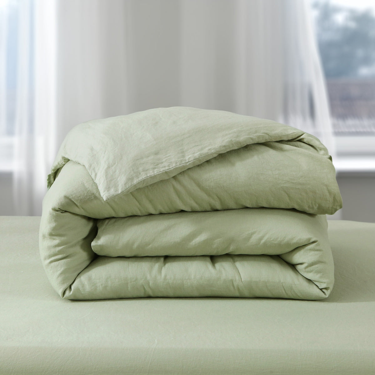 Fable French Linen Grass Green Duvet Cover