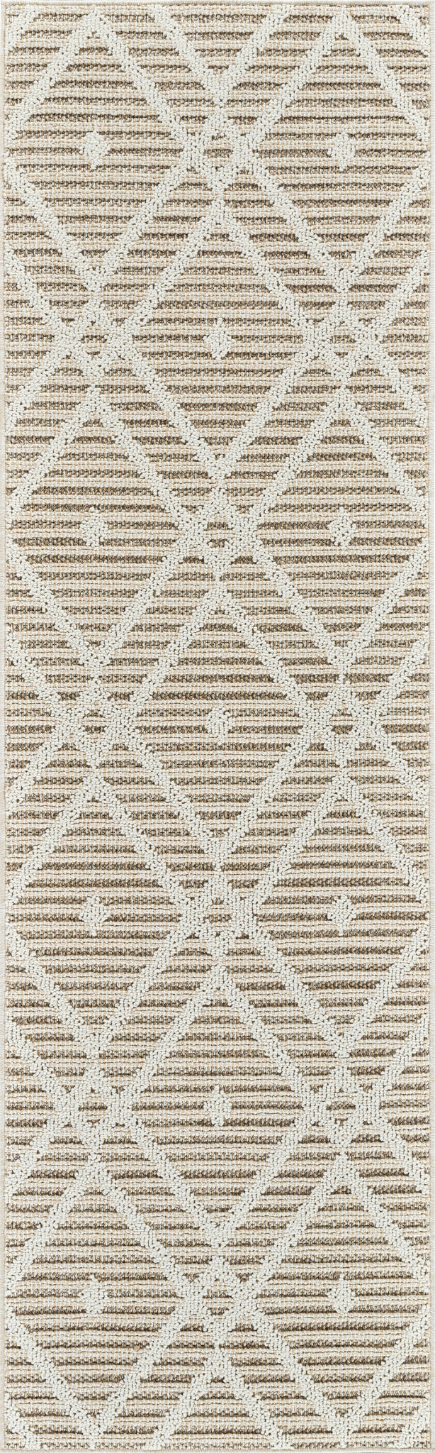 Sela Trellis Transitional Brown and Cream Indoor Rug