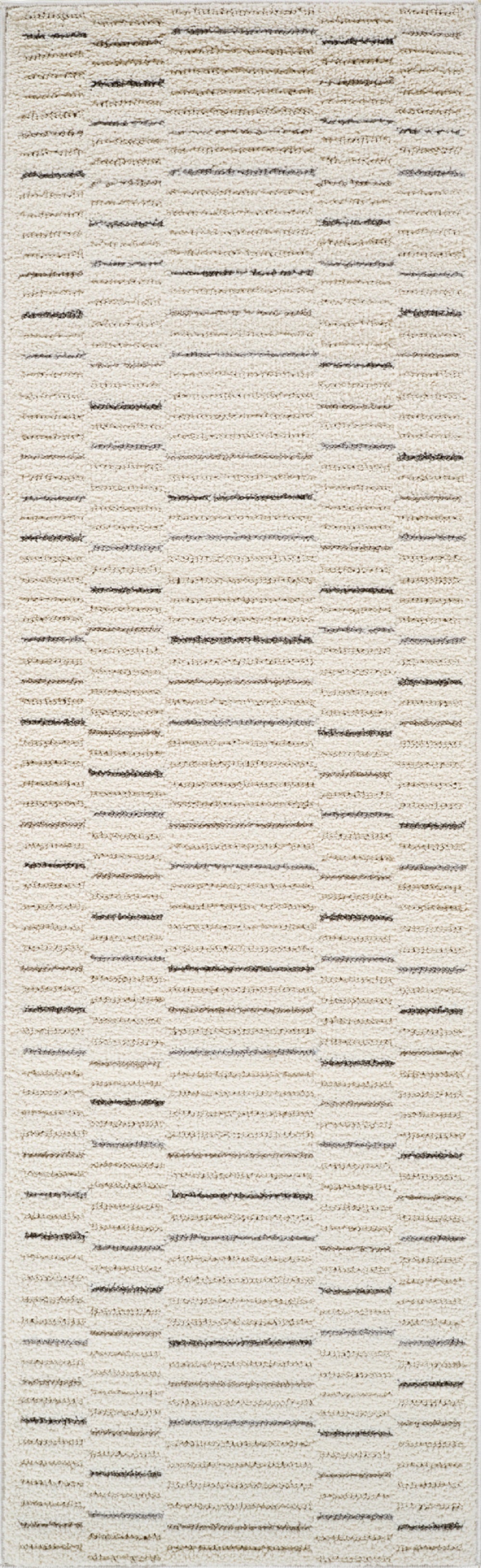 Alva Striped Contemporary Cream and Grey Indoor Rug