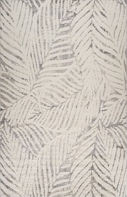 Tapis crème moderne floral Nimbus