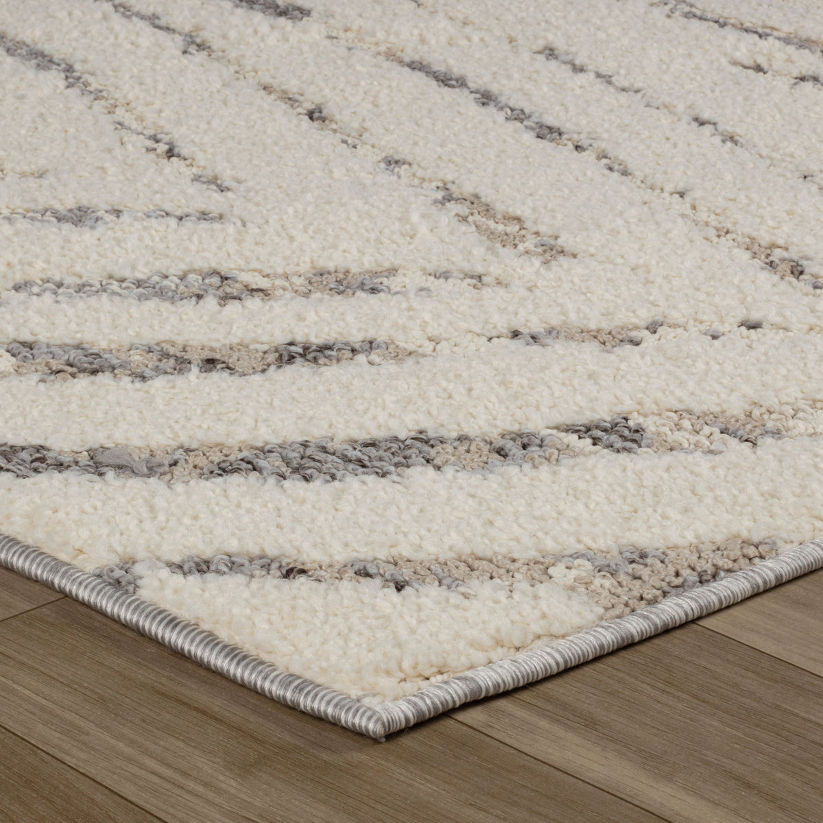 Neerja Botanical Contemporary Cream and Grey Indoor Rug