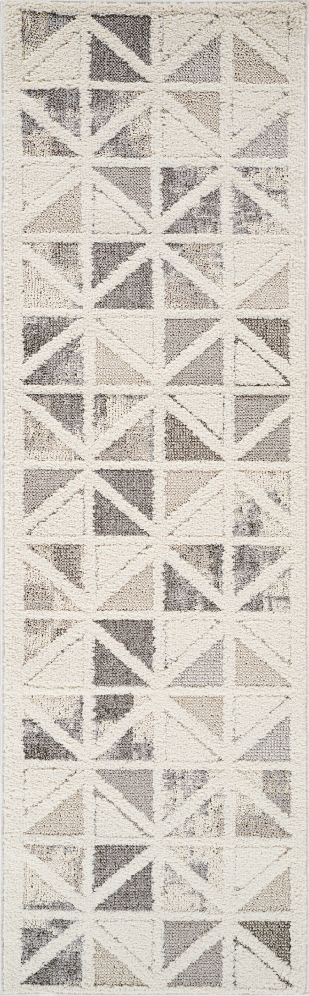 Aarya Geometric Contemporary Cream and Grey Indoor Rug