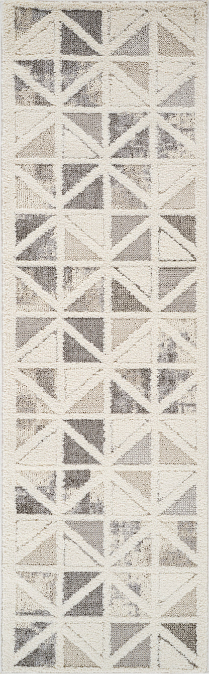 Tapis crème moderne géométrique Nimbus