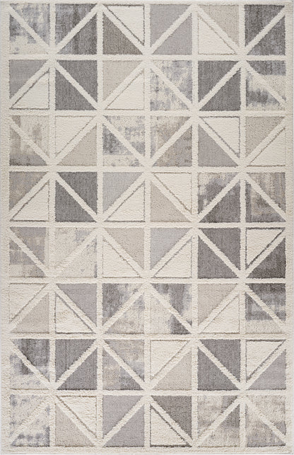 Tapis crème moderne géométrique Nimbus