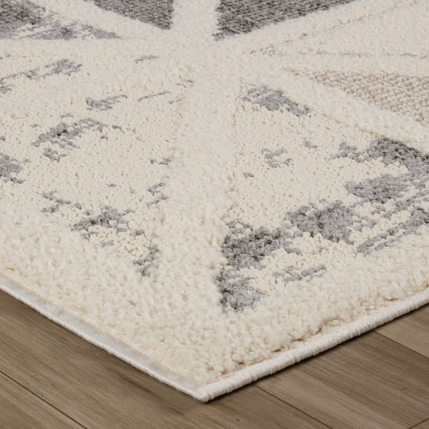 Tapis crème moderne géométrique Nimbus
