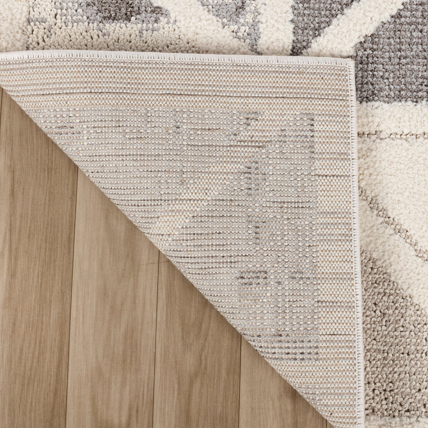 Tapis crème moderne géométrique Nimbus