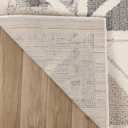 Tapis crème moderne géométrique Nimbus