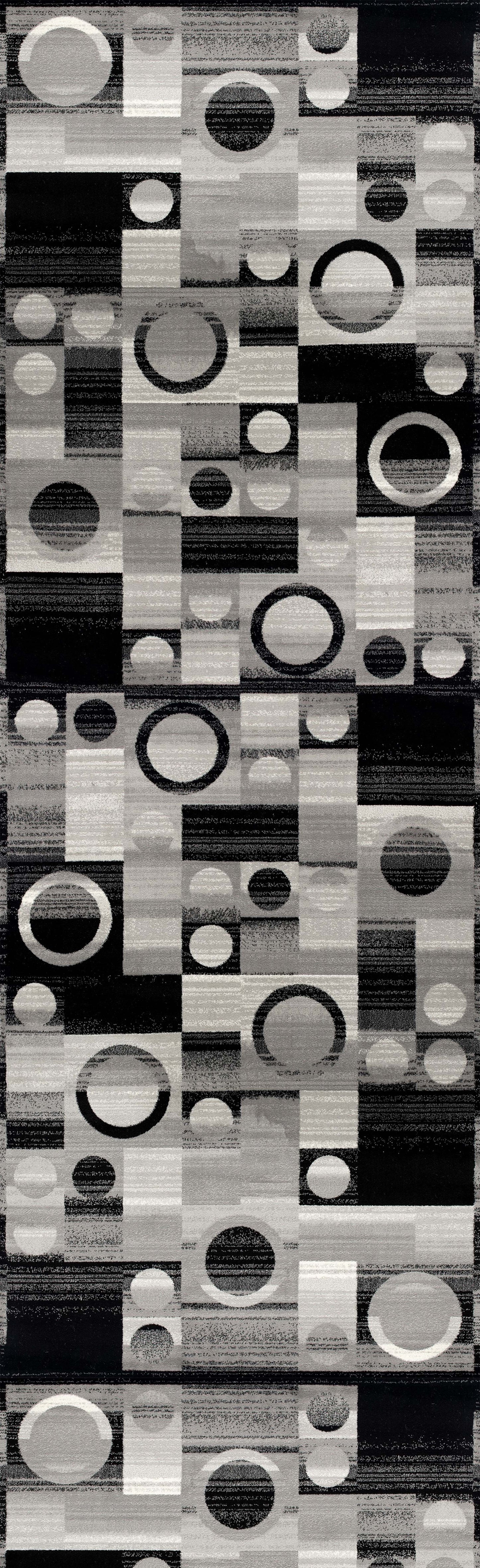 Montage Geometric Checkered Black Rug