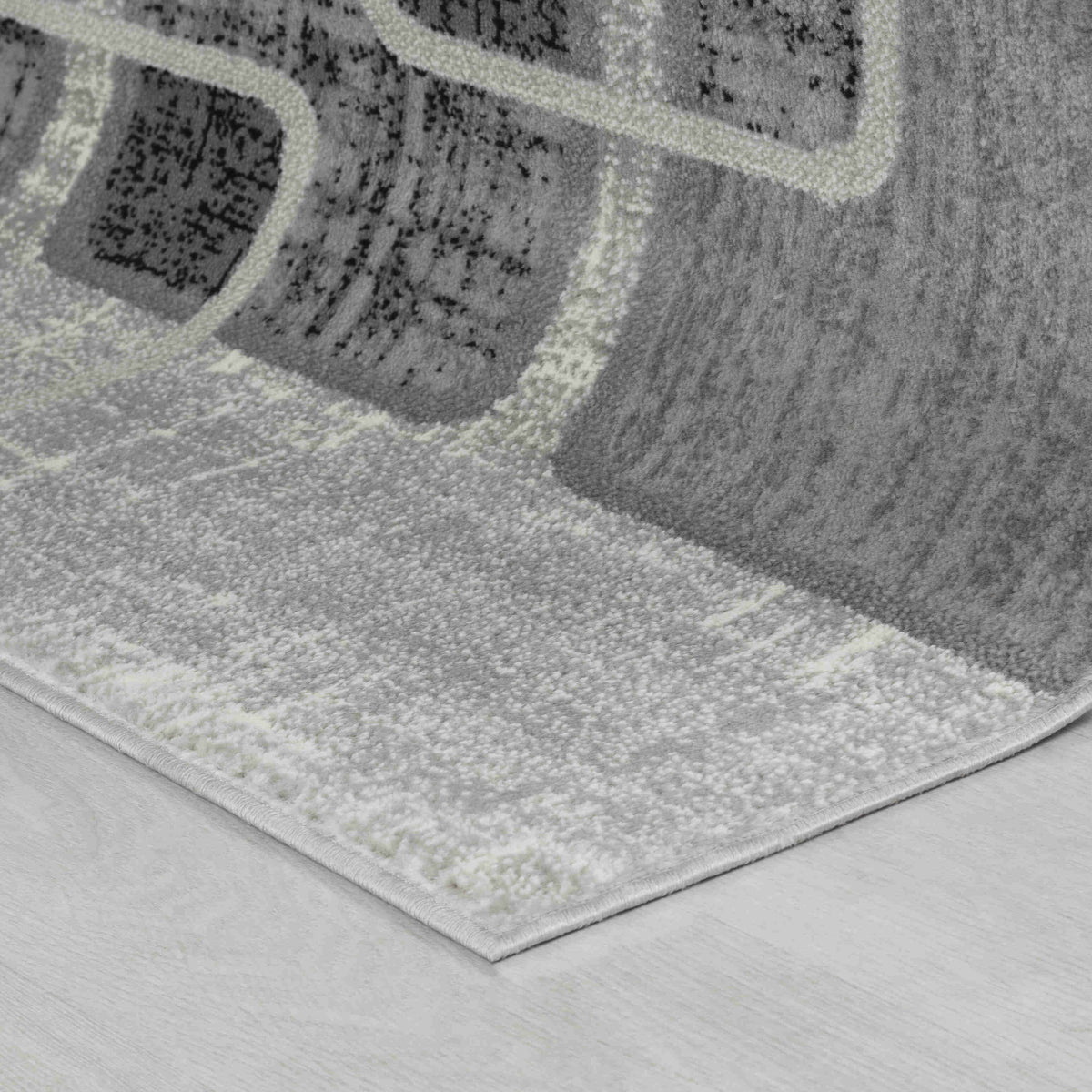 Nico Geometric Contemporary Grey and Black Indoor Rug
