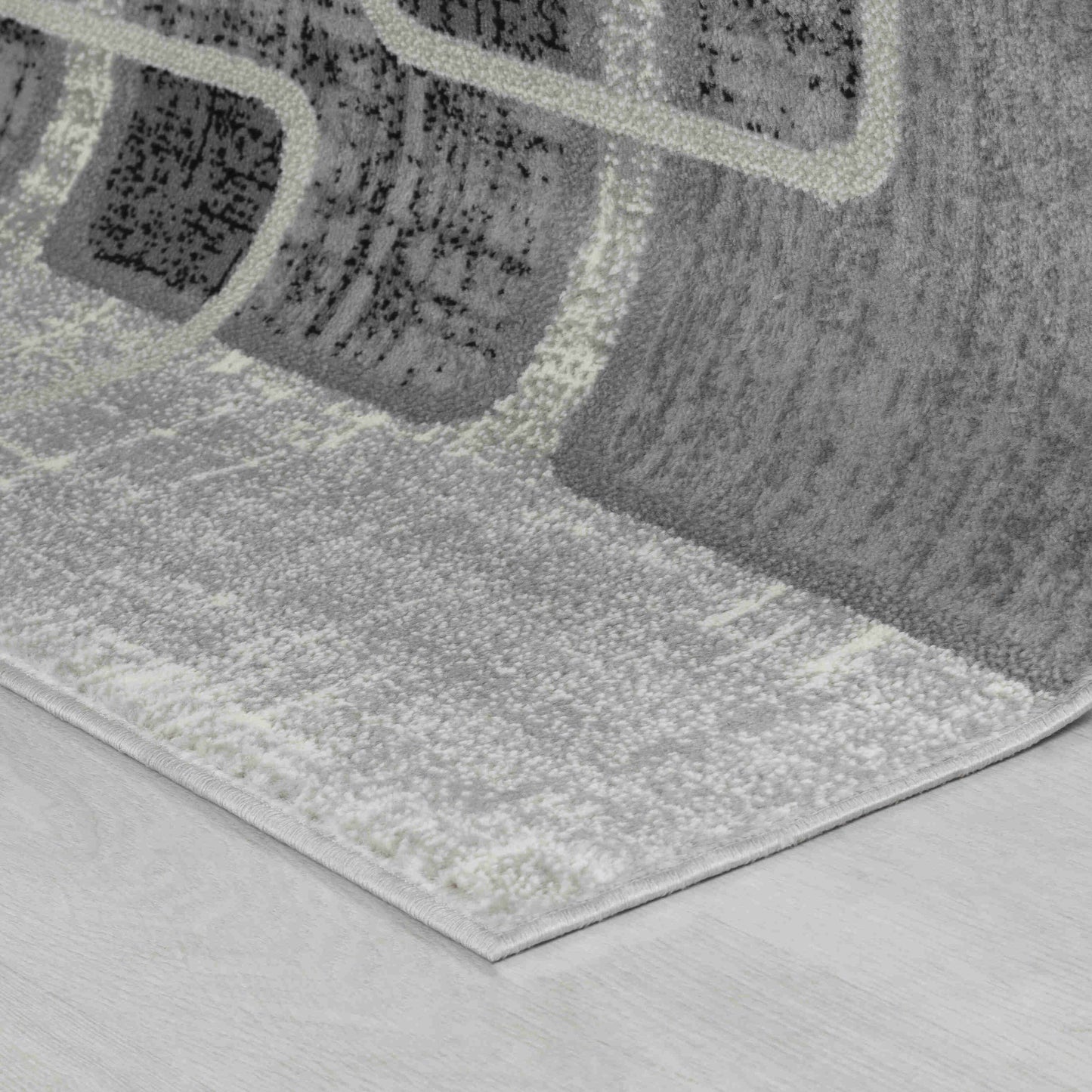 Alfombra interior gris abstracta moderna geométrica